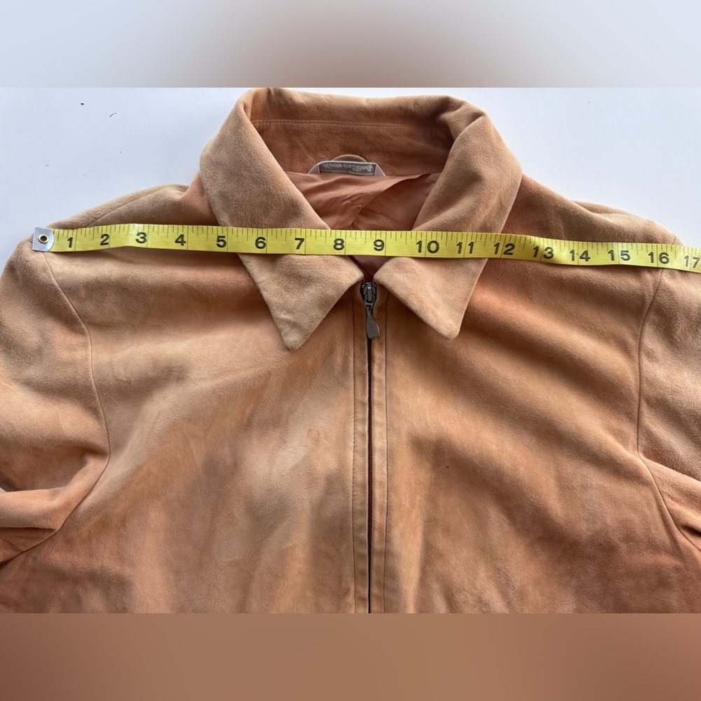 Max Mara Leather Suede Zip Up Chore Blazer Jacket Women’s Size 8 *Flaws - Picture 9 of 15
